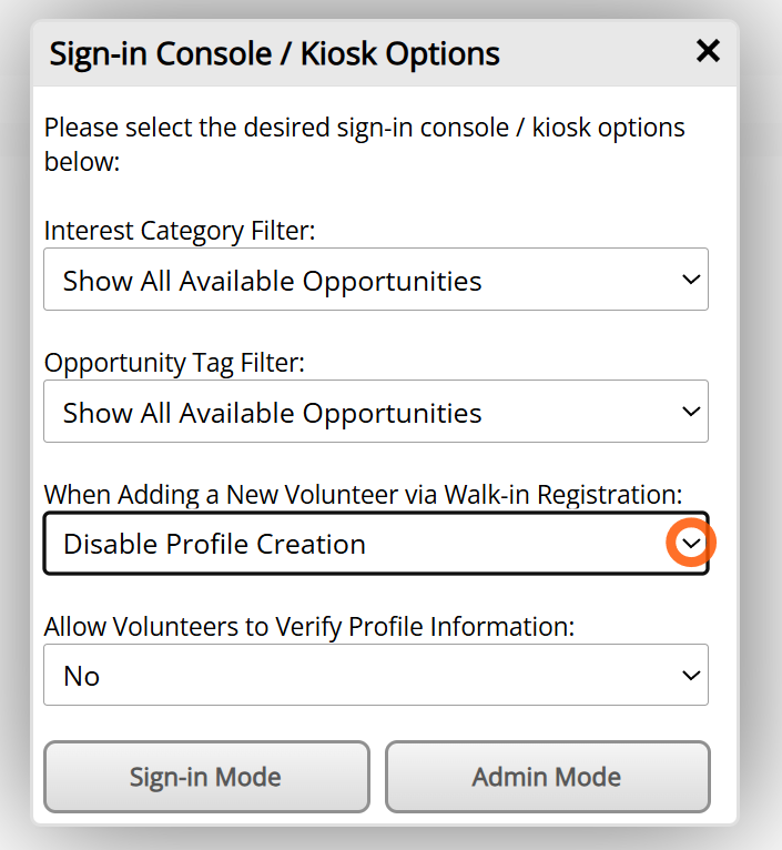 Sign-in Console . Kiosk Options Screenshot 2025-05-05 121535.png